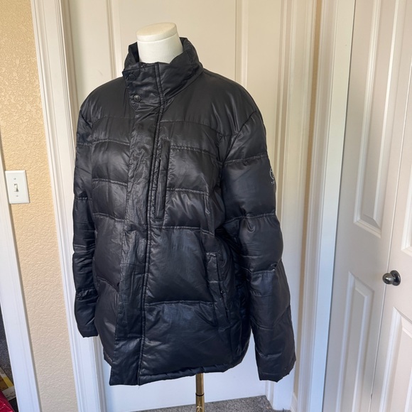 Tech by Tumi Black Puffer Jacket Men’s Large Zip Chest Pocket Lightweight - Picture 5 of 16